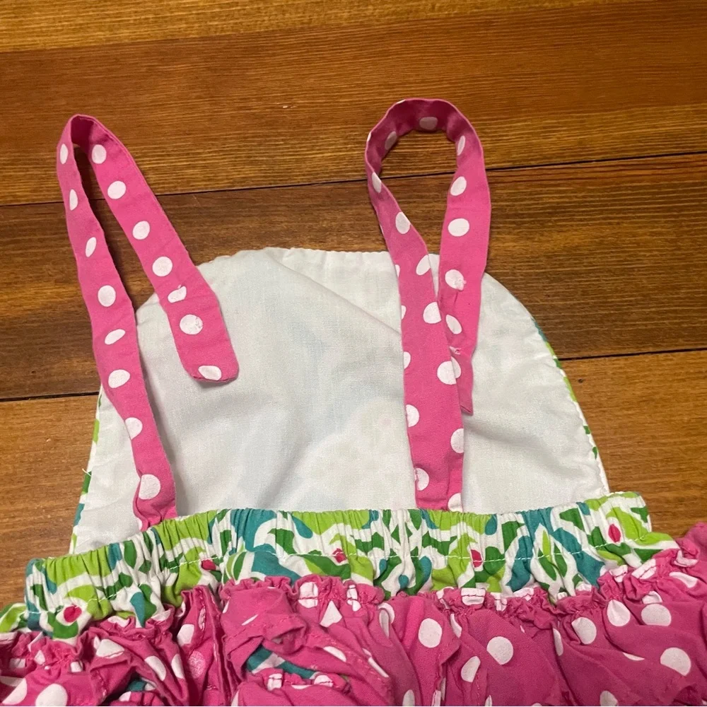 Velani Classics Pink Polka Dot Smocked Ruffle Bubble Romper Size 0-3 Months